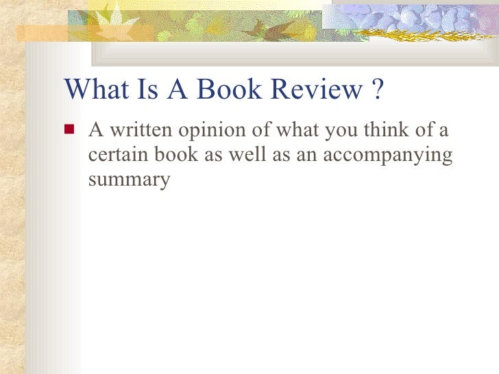 what is a good book review